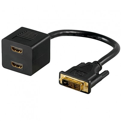 Adaptateur DVI-D M vers 2 HDMI F