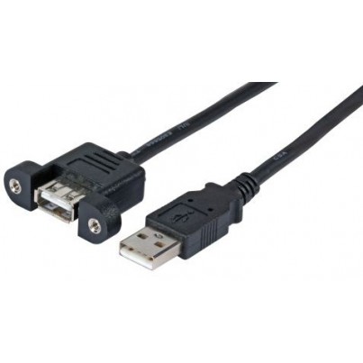Rallonge USB 2 AA M/Fsur panneau 1m