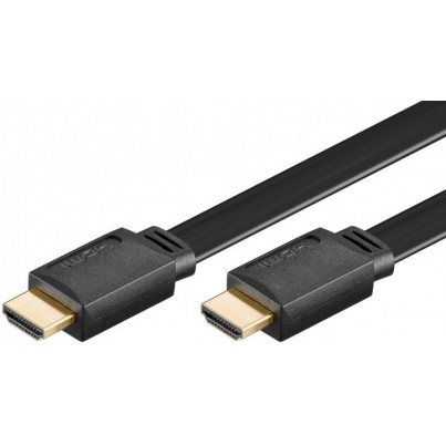 Cordon HDMI plat High speed Ethernet noir 1m
