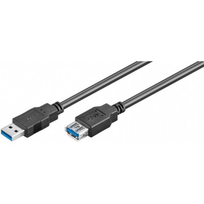Rallonge USB 3.0 AA M/F 1m noir
