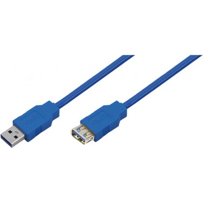 Rallonge USB 3.0 AA M/F 0,50m Bleu
