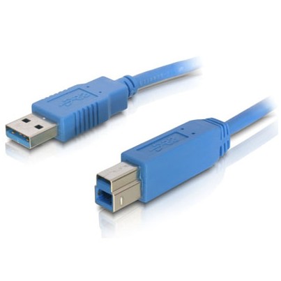 Cordon USB3.0 AB M/M 1m Bleu