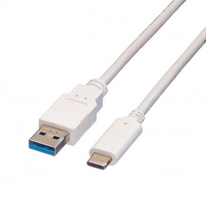Cordon USB-C vers USB3 A 50cm blanc
