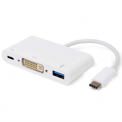 Adaptateur USB-C vers DVI +USB3+C (charge)
