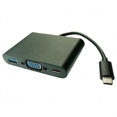 Adaptateur USB-C vers VGA+USB 3.0+C (charge)